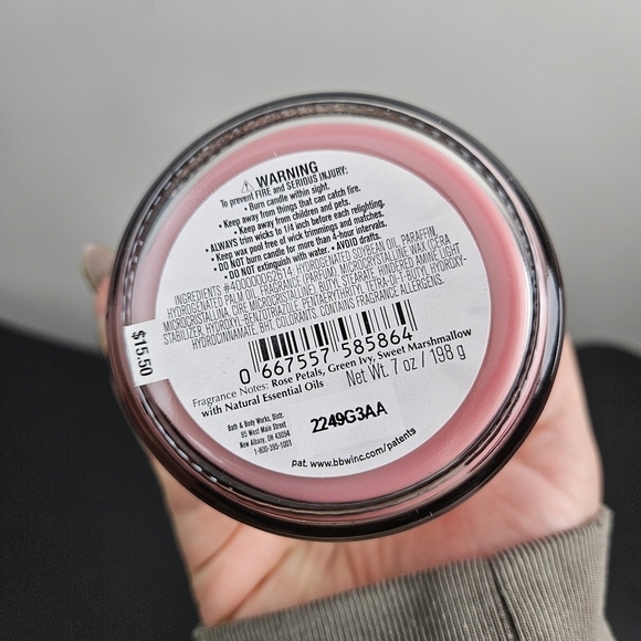 Bath and Body Works Blush Poinsettia Mason Single Wick Candle - Picture 2 of 5